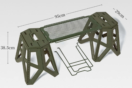Army Green Table+2Chair