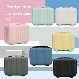 Piccola custodia per il trucco da 14 pollici retrò per studenti impermeabile Mini scatola regalo per feste maniglia ad angolo tinta unita valigia all'ingrosso - Product Image 1