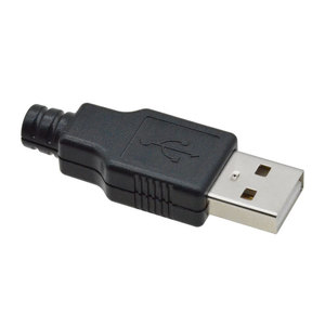 DIY USB公插头3件式外壳套件USB 2.0 a型4针插头连接器，带黑色塑料盖 - Product Image 4
