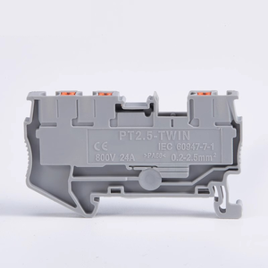 PT2.5-TW Twin Conductor Push in <strong>Terminal</strong> Wire Connector 2.5mm TWIN Combined Din Rail <strong>Spring</strong> Push-in Din Rail <strong>Terminal</strong> <strong>Block</strong> - Product Image 5