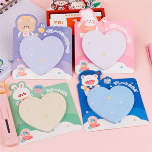 定制卡哇伊文具创意心形动物印花不干胶模切便签办公记事本 - Product Image 3