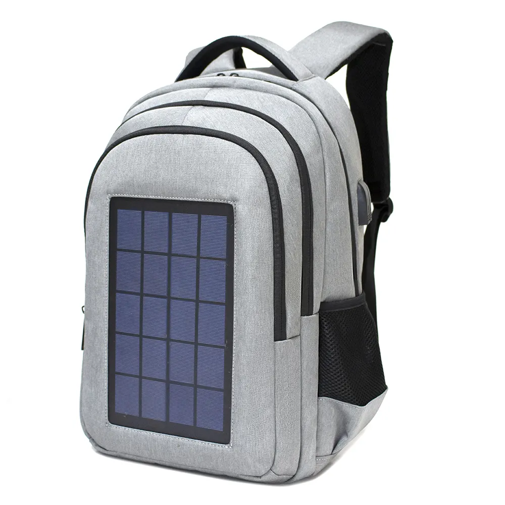 Sac à dos solaire pour ordinateur portable avec panneau solaire, sac d'ordinateur en Polyester pour hommes