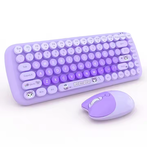 厂家供应可爱复古七彩2.4GHz无线键盘鼠标组合套USB接口桌面使用 - Product Image 1