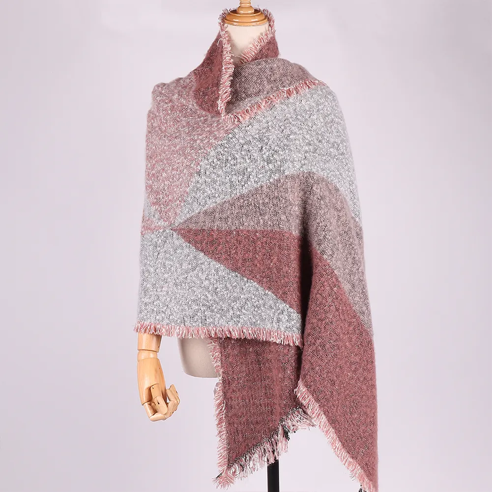 卸売新ファッション冬幾何学シルバーシルクベベルスカーフワイルド多機能カシミア女性スカーフショール