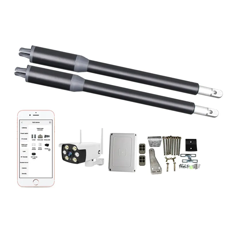 Cheap smart mobile phone control with camera 24VDC gate motor automatic swing gate operator