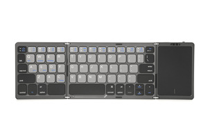 Teclado táctil plegable inalámbrico Teclado de dientes azules Ratón táctil Universal tres sistemas 64 teclas teclado portátil - Product Image 2