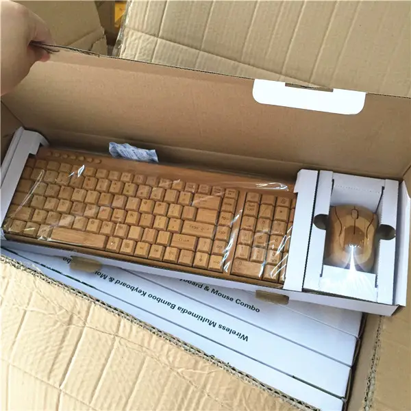 Set tastiera e mouse in bambù all'ingrosso della fabbrica