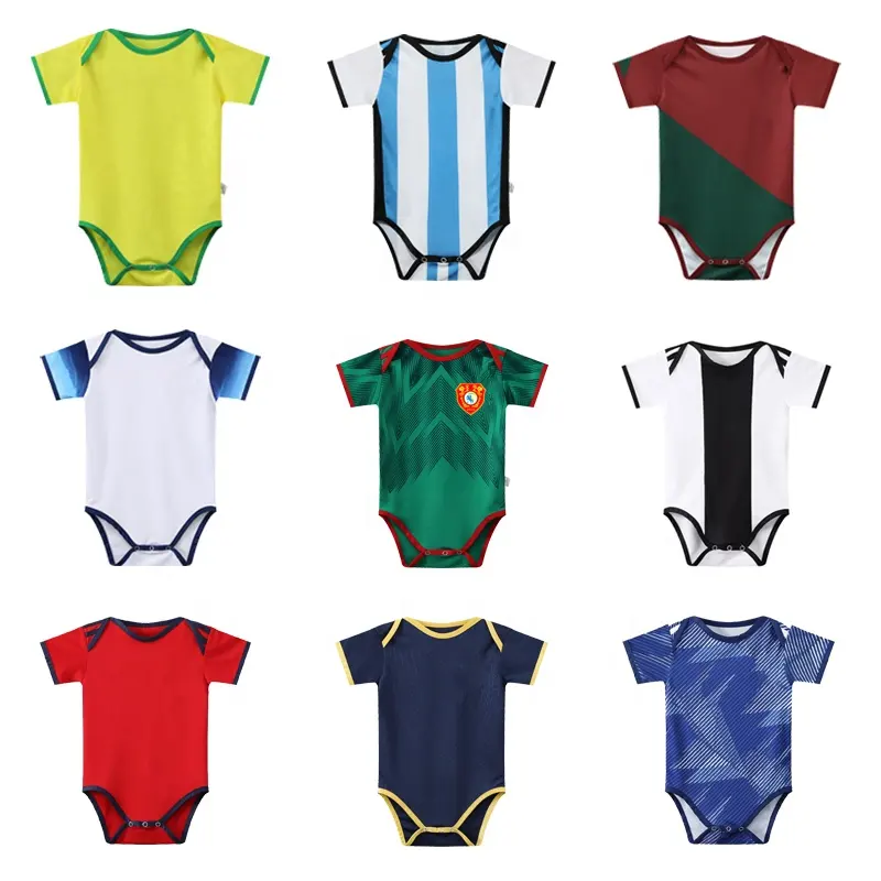 Pakaian Tim Nasional Bayi Merangkak Musim Terbaru Baju Monyet Bayi Baru Lahir Jersey Sepak Bola