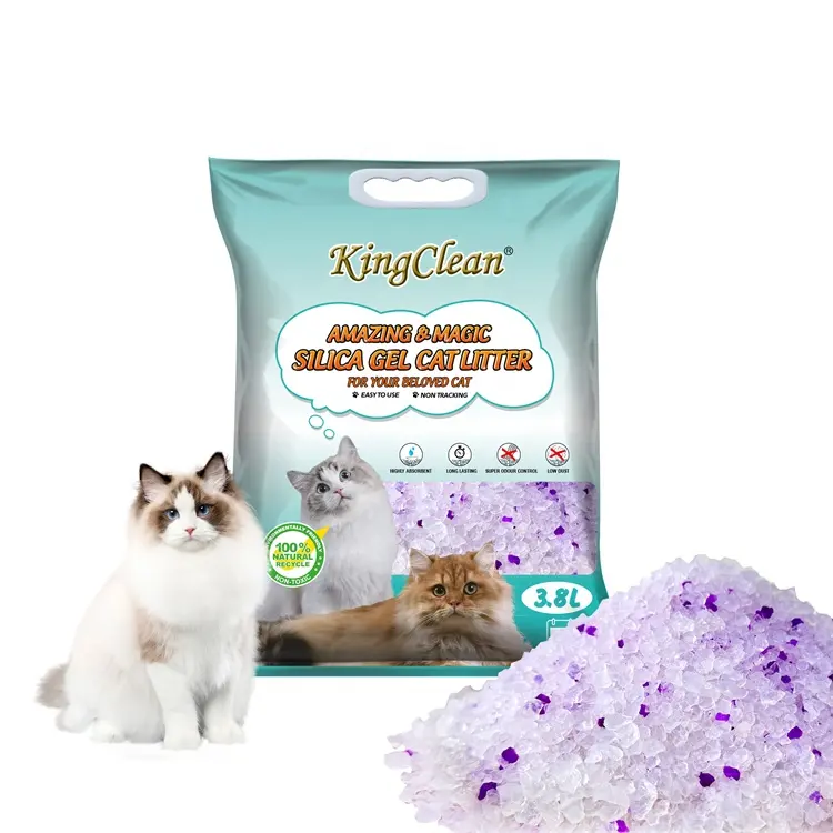 Hot new product OEM Pet Suppliers custom lavender silica cat litter crystal cat litter silica gel