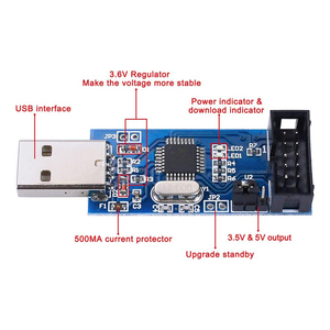 Programador AVR USBASP oficial, USB ISP, USB, ASP, ATMEGA8, ATMEGA128, compatible con Win7, 64
