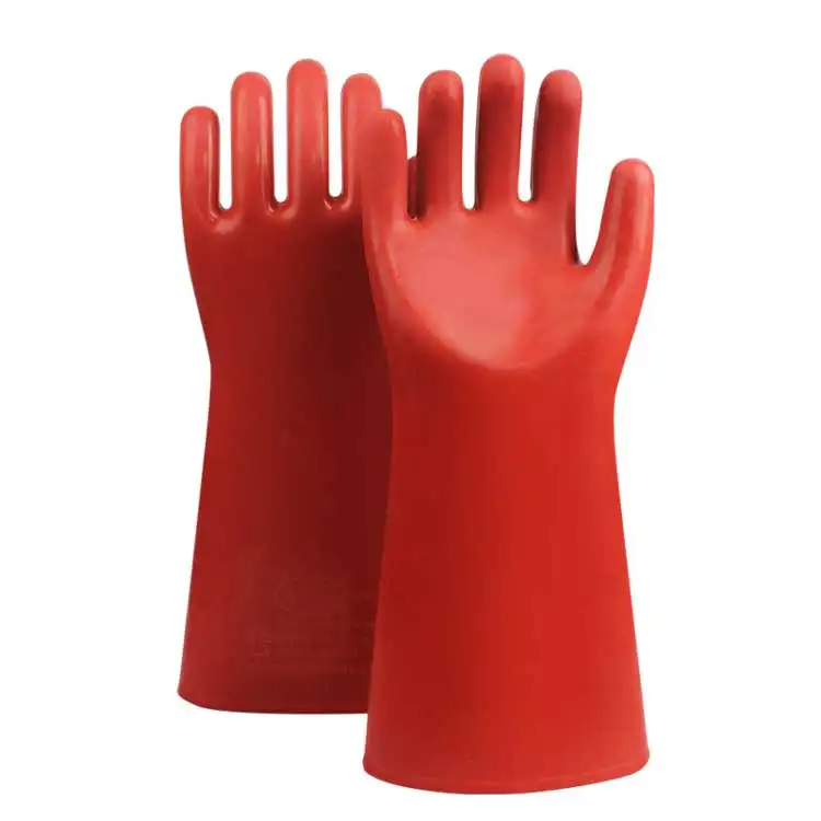 Venta caliente 12KV trabajo en vivo guantes eléctricos aislados de goma guantes aislantes eléctricos duraderos
