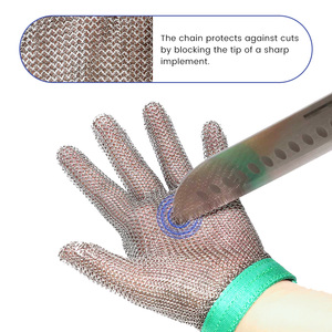 Cut Resistant Stainless Steel Metal Mesh Butcher Chain Mail Glove For Kitchen Cooking, Butcher Meat Cutting Gloves - Product Image 2