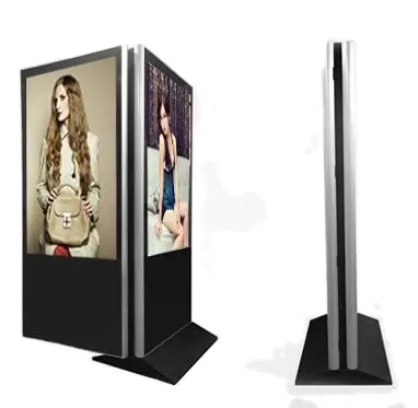 Stand de sol de 43 pouces, kiosque totem double face WIFI, réseau LCD LED, logiciel inclus