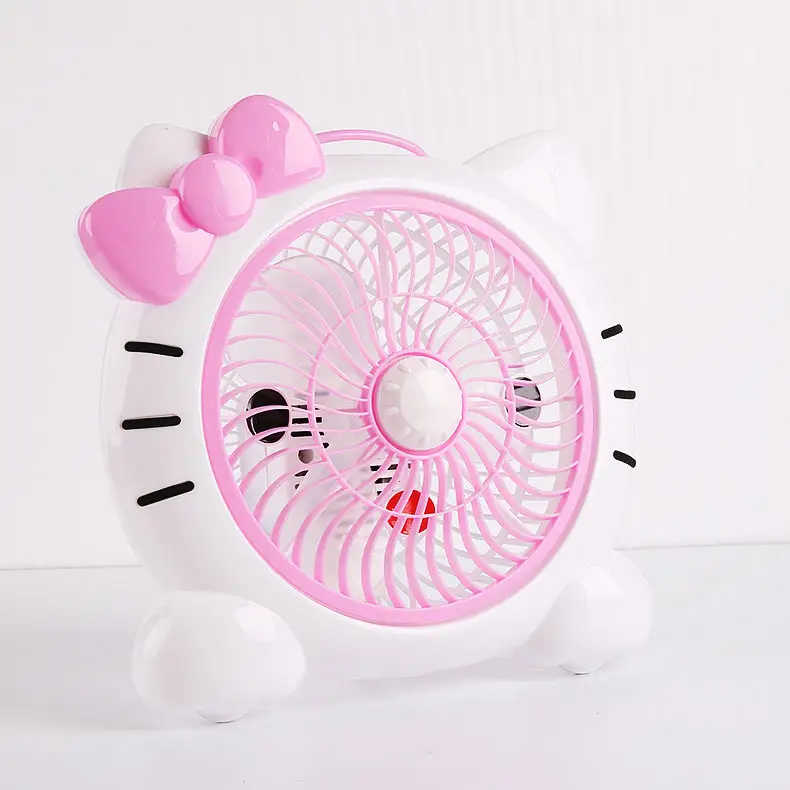 Hello Kitty-ventilador de escritorio de 20 pulgadas y 20 pulgadas, Enfriador de escritorio de 220V, caja de engranajes, ventiladores de mesa eléctricos pequeños portátiles de 7 pulgadas, venta al por mayor