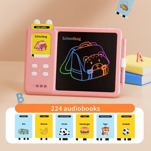 Nuovi giocattoli per l'apprendimento di leggere e scrivere schede flash parlanti con lavagna da disegno LCD doodle tablet reading machine per bambini - Product Image 2