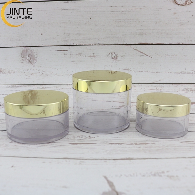 clear body with gold lids