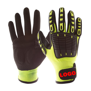 EN388 4544 Nitrile Coated Safety Work Cut Resistant Level 5 TPR Impact Protection <strong>Gloves</strong> with Reinforced Crotch - Product Image 2