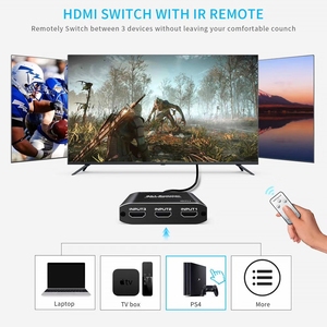 Conmutador Justlink 3x1 HDMI 4K 2.0b 18Gbps HDR Switch Audio Video 3 Entrada a 1 Salida con Control Remoto para PS4 XBOX STB PC