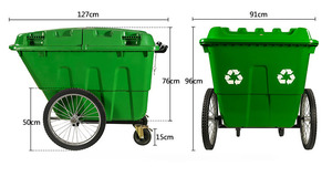适用于住宅区户外卫生用手推车400L大型垃圾桶收集垃圾 - Product Image 6