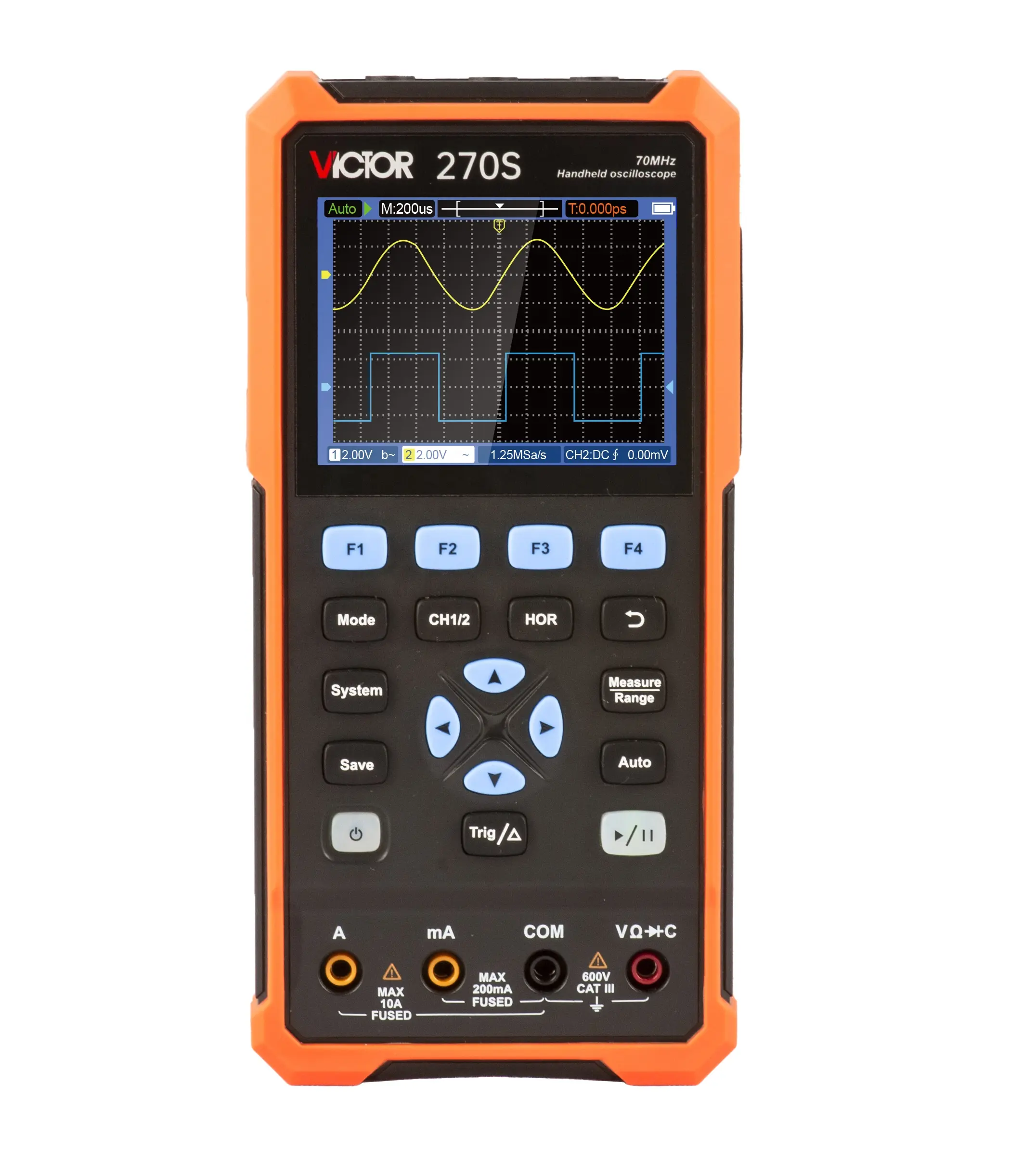 Osciloscopio Digital portátil de mano VICTOR 270S, 70MHz, ancho de banda, interfaz USB OTG, 2 canales, precio bajo