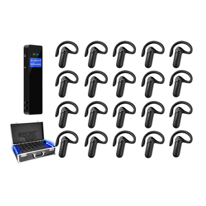 Cuffie e trasmettitore per soluzioni di sistemi audio con guida turistica wireless digitale per fabbrica, scuola, chiesa, conferenze ecc. - Product Image 1