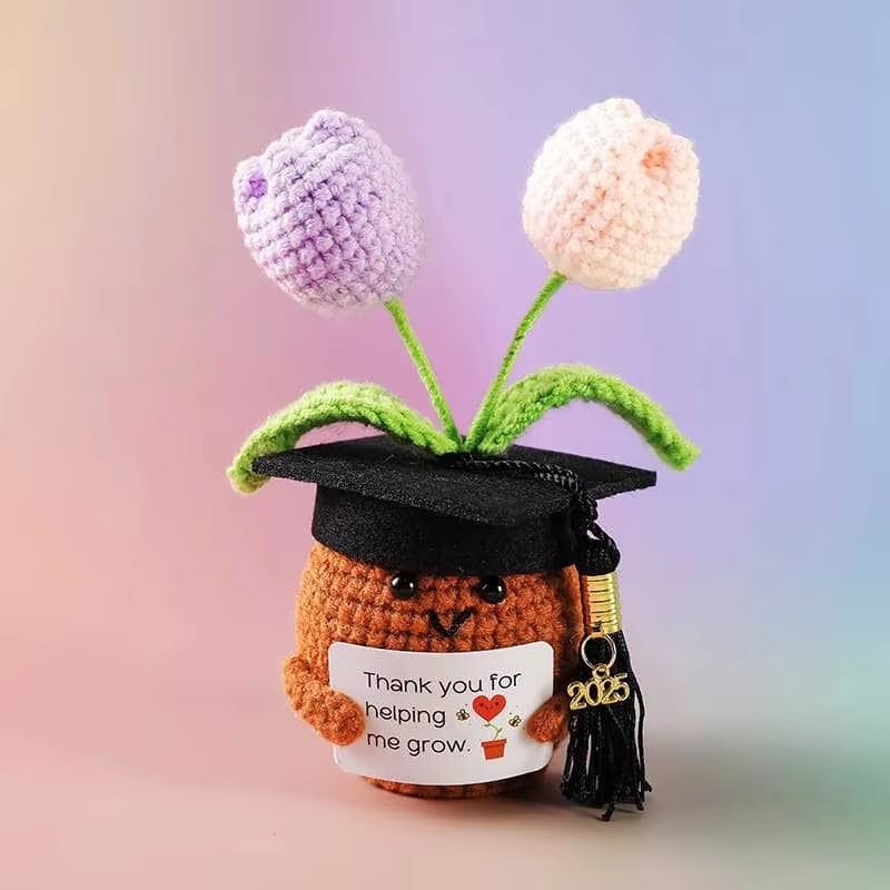 brown Double-headed purple tulip hat