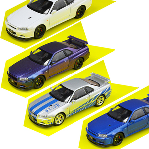 GT-R/24 N issan Skyline R34カーメタルコレクタブルシミュレーションダイキャストカーアロイカーモデルおもちゃ - Product Image 4