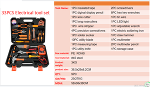 Hot Sale Multi-function 33PCS Electrical <strong>Tool</strong> Set Auto Repair Toolbox Hardware <strong>Tools</strong> <strong>Kit</strong> for Household Daily Repair - Product Image 2