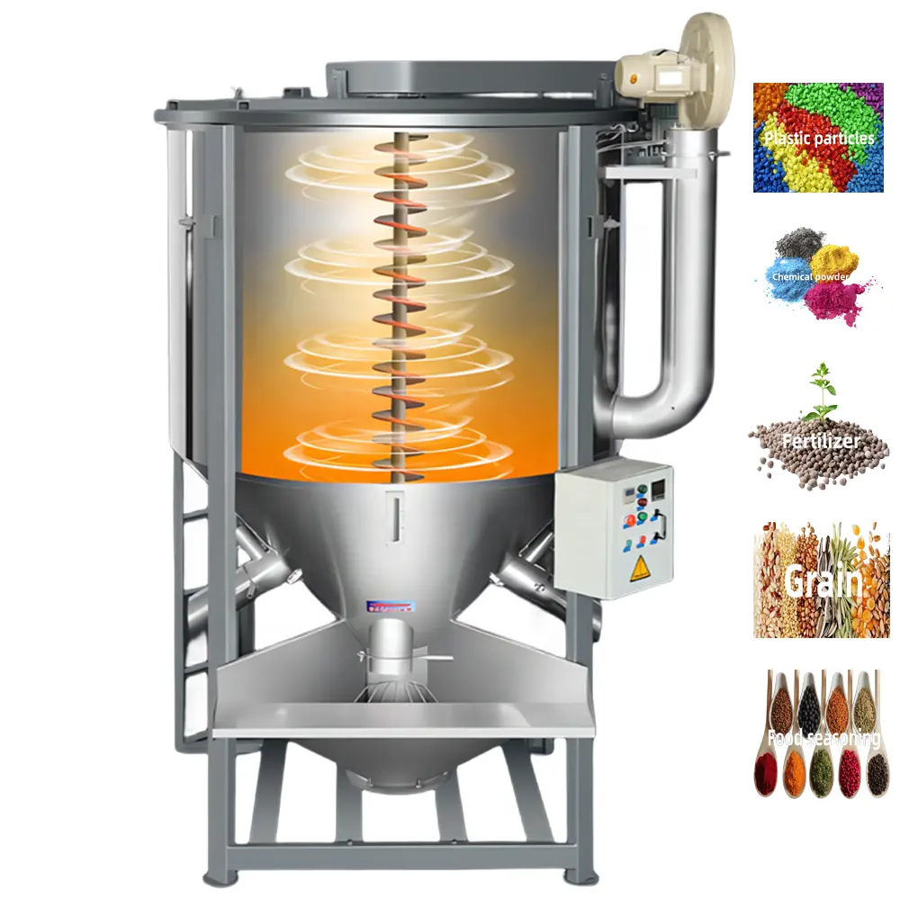 DZJX 500 1000 15000 Kg dikey tahıllar sarmal Blender kurutma dikey besleme ile plastik karıştırıcı kurutma makinesi