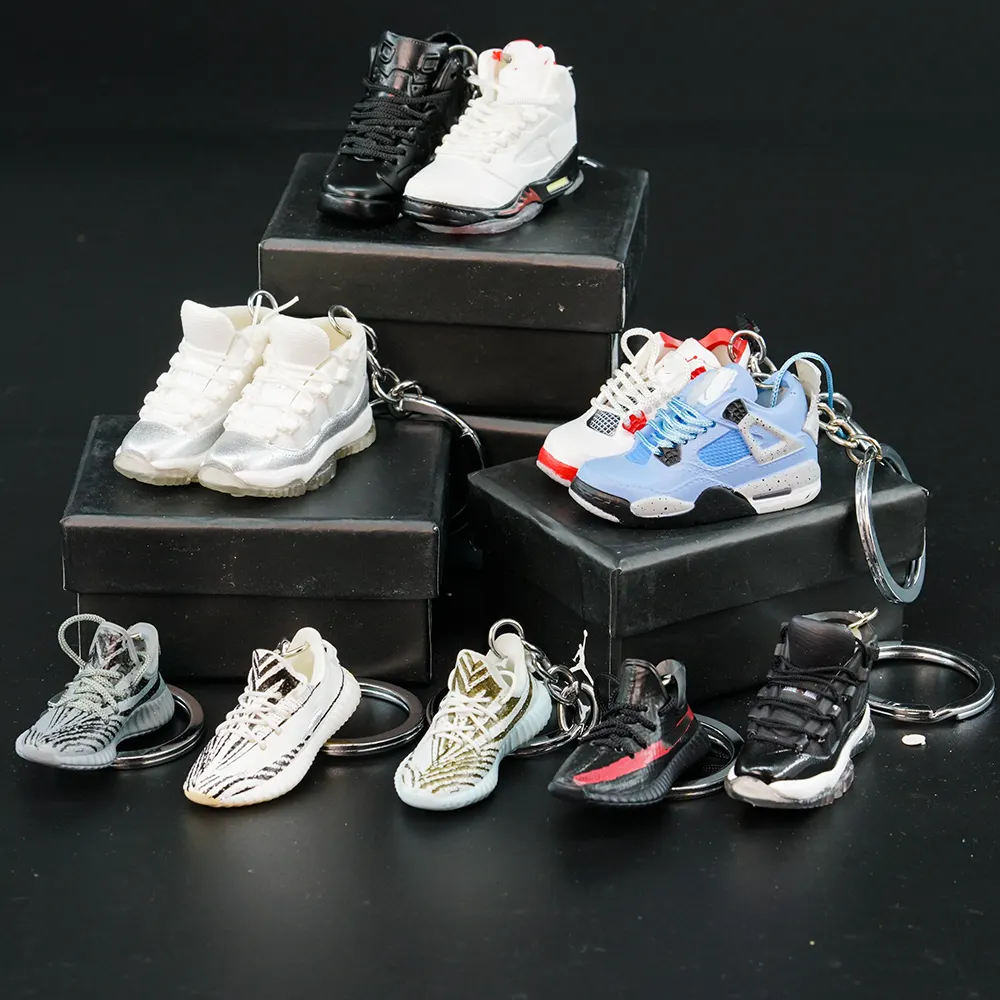 Venta caliente Soft Pvc 3D Mini Sports Sneaker AJ llavero J ordan Trainer llaveros resina zapato llavero Accesorios