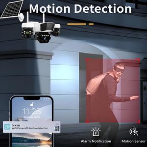 Câmera de segurança solar 4G com cartão <span class=keywords><strong>SIM</strong></span> Cctv 6MP PTZ O-KAM APP para casa