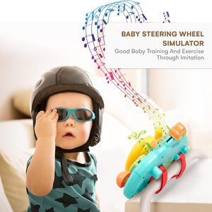 Elektrikli bebek sondaj oyuncaklar simüle sürüş araba copilotu direksiyon çocuk erken eğitim arabası sürüş müzikal oyuncaklar - Product Image 2
