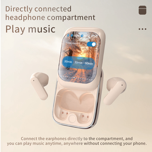 True Wireless Stereo Headphones In-Ear TWS Wisdom <strong>LCD</strong> Touchscreen Earbuds <strong>with</strong> Noise Cancelling <strong>Function</strong> Slider Design - Product Image 3