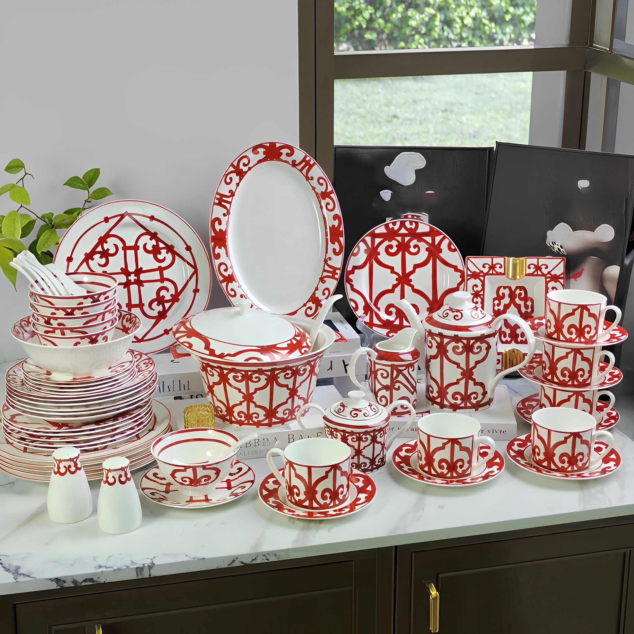 Service de table rouge
