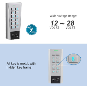 Stand-Alone impermeabile 2 relè di controllo di accesso 12 ~ 28V AC/DC 13.56MHz scheda di frequenza PIN tastierino lettore due porte di controllo di accesso - Product Image 5