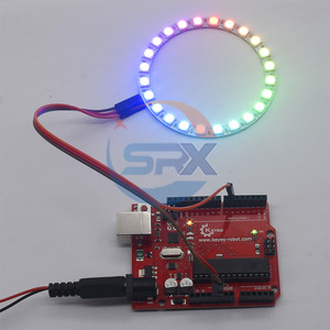 24-Bit WS2812 5050 RGB Eingebauter LED-Vollfarb treiber Kreisförmiges Farblicht modul für Arduino