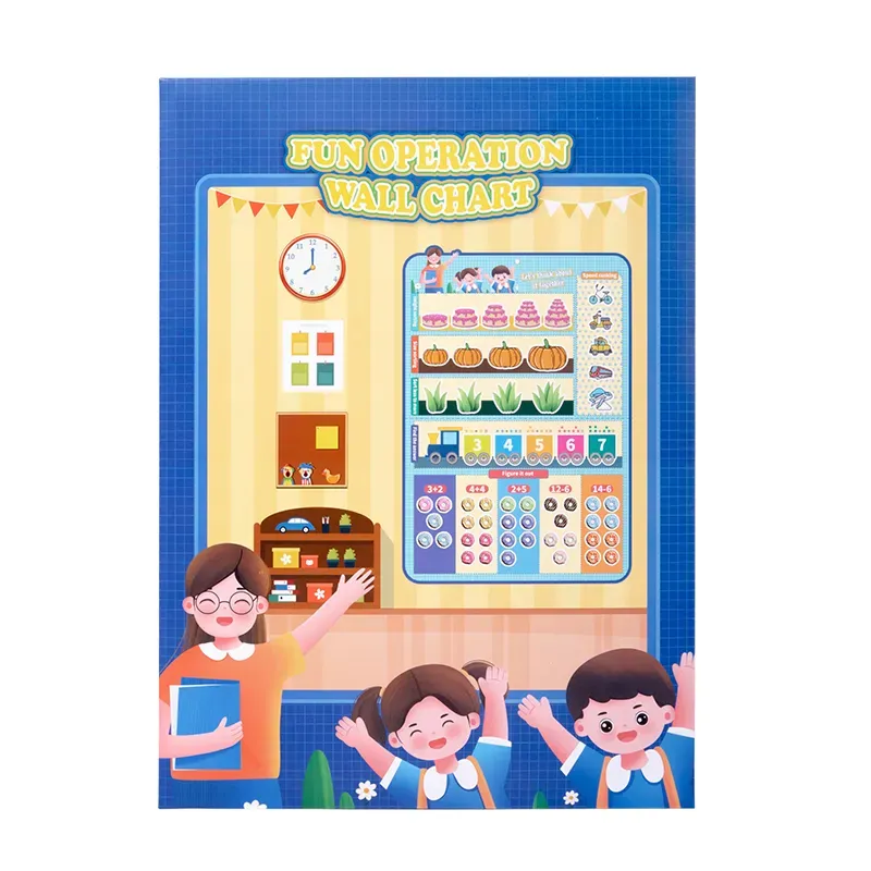 어린이 재사용 가능한 교육 수학 DIY 장난감 수학 조기 학습 벽 차트 포스터 아기 조용한 보드