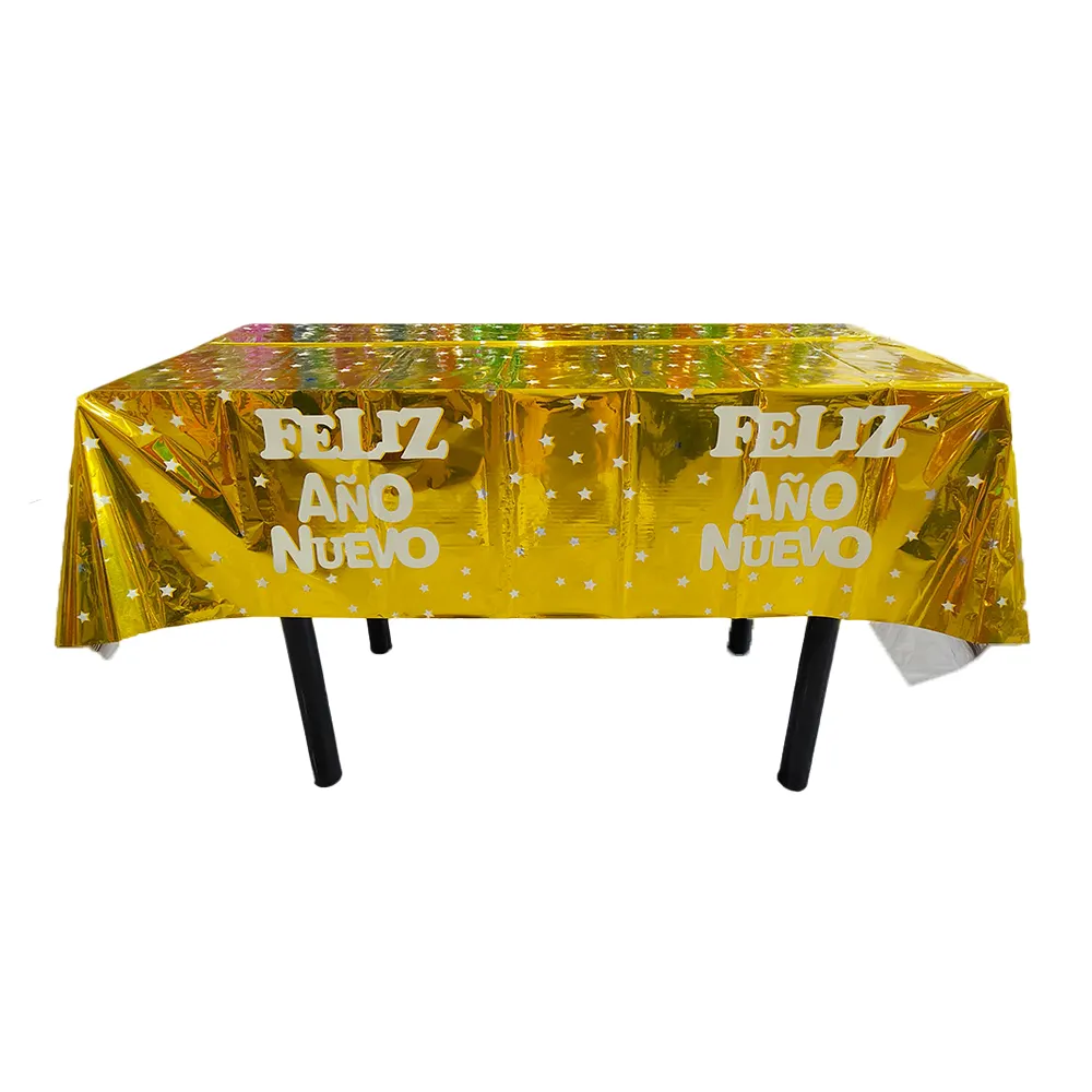 مفرش مائدة إسباني مطبوع, مفرش مائدة إسباني مطبوع 137 × 183 عالي الجودة باللون الذهبي للزينة في الحفلات