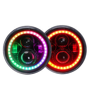 Music Function Rgb Halo Ring 7'' Headlight Angel Eyes Rgb Blu-Tooths With Timing Mode for Jeep <strong>Led</strong> Head Light for Jeep Wrangler - Product Image 2
