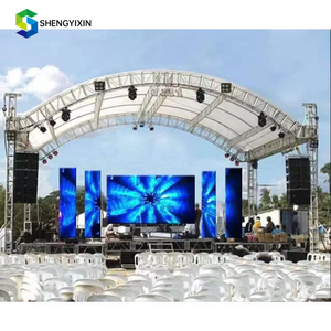Atap lengkung bentuk melengkung desain kubah bahan paduan aluminium ukuran disesuaikan rangka panggung untuk pencahayaan dan garis pengeras suara <span class=keywords><strong>Array</strong></span> - Product Image 6