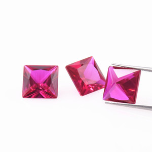 ทับทิมสีแดงทับทิมตัดทรงสี่เหลี่ยมสำหรับเจ้าหญิง5A 5 # ruby8เลือดเข้ม # หินทับทิมสังเคราะห์ - Product Image 2