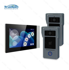 Trudian 7 inç gece görüş kapı giriş 2 kablolu Video interkom sistemi RFID kilidini kamera kapı zili kapı telefonu ev Villa için - Product Image 1