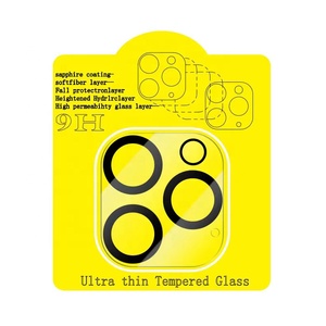 フルカバー9H強化ガラスレンズプロテクター金属リング付きアップルシリーズ用 - Product Image 1