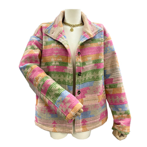 Bayanlar sonbahar kış rahat hırka ceket batı aztek baskı uzun kollu yün ceket Polyester astar gevşek yaka tasarımı ile - Product Image 6