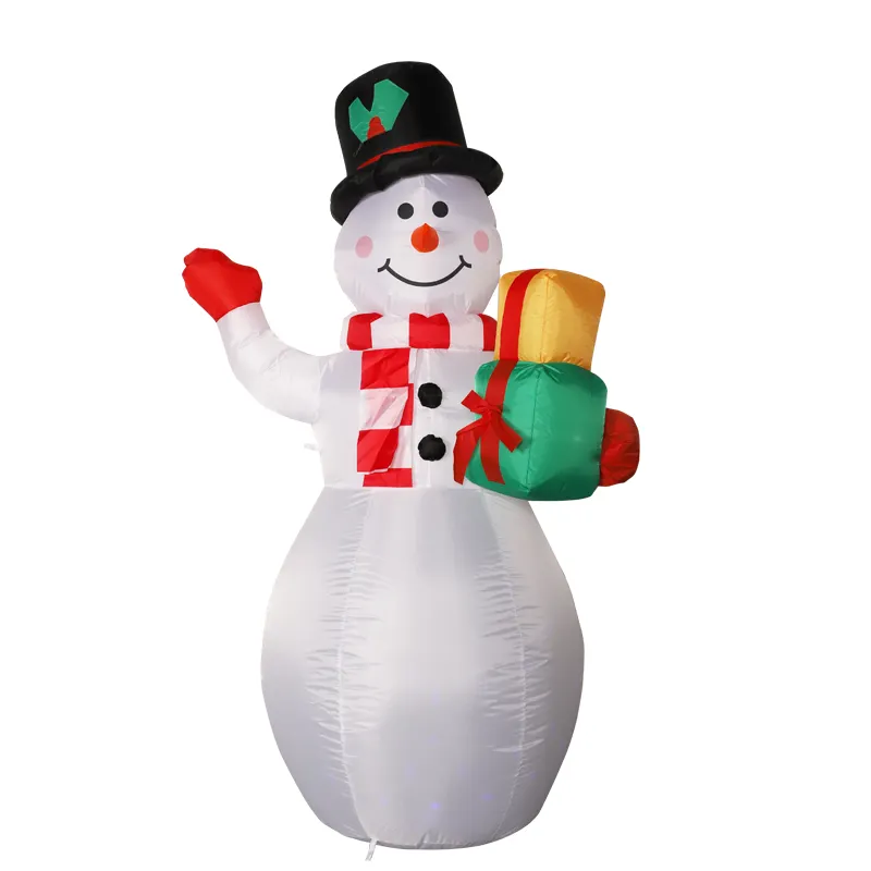 210T tissu polyester modèle de gaz aéré lumineux paquet cadeau bonhomme de neige décorations gonflables de Noël