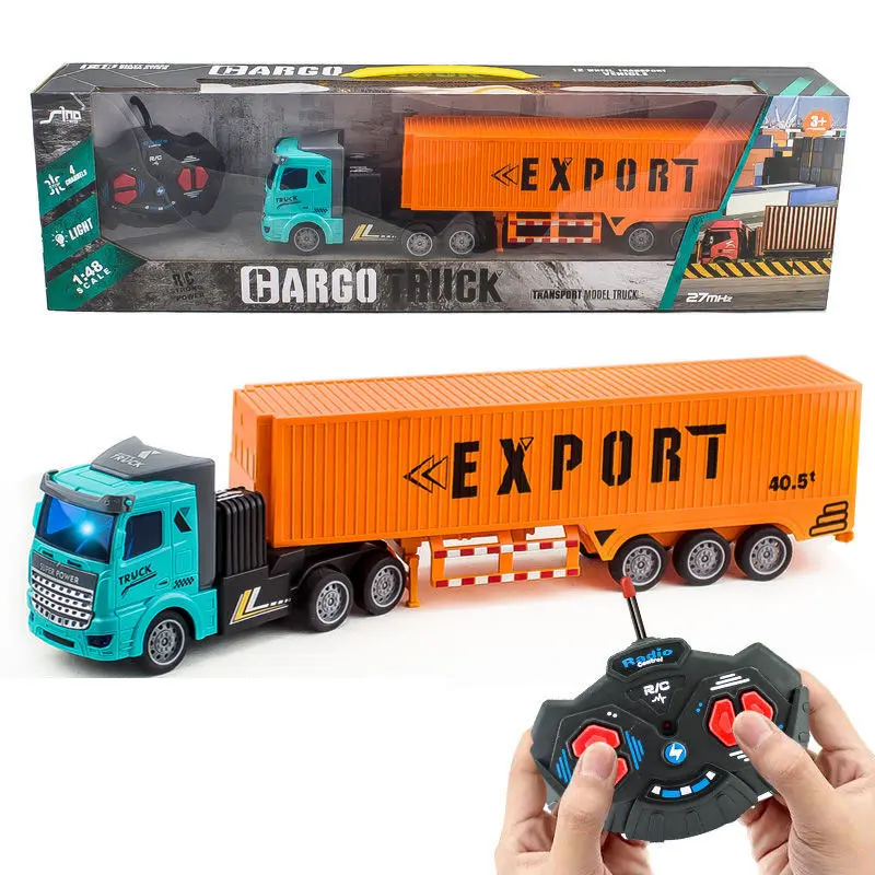 Camion Container RC automobili giocattoli porta aperta contenitore set auto camion logistica camion veicoli giocattolo carico trasportatore trattore rimorchio bambini