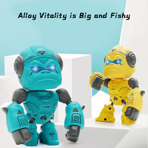 2022最新スタイルのミニロボットゴリラおもちゃロボット合金金属スマートロボットおもちゃ音とライト付き - Product Image 5