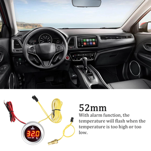 52mm Water <strong>Temperature</strong> Gauge Car Digital Meter LED Display 9-36V with <strong>Temperature</strong> <strong>Sensor</strong> Alarm <strong>Function</strong> for Cars and Trucks - Product Image 6