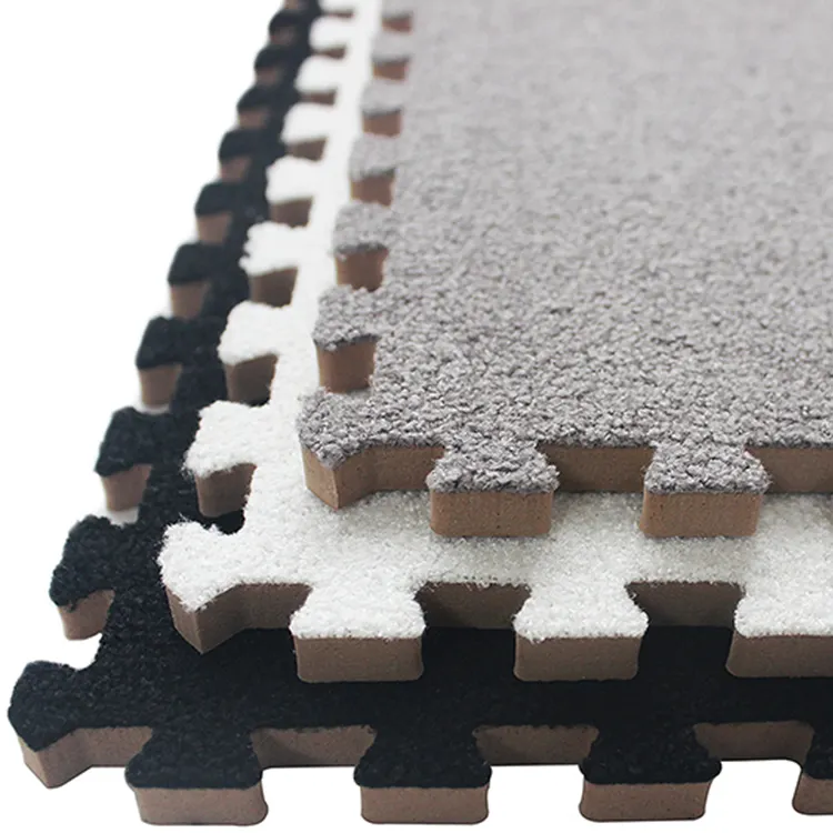 Custom Size Plush Carpet EVA Foam Shaggy Silk Rug Plush Fabric Carpet For Floor Damping Warm