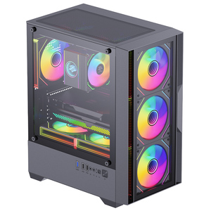 Snowman Chuyên Nghiệp cs084 Pro Matx Giữa Tháp PC Chơi Game Trường Hợp Tempered Glass Bảng Điều Chỉnh Tốt Hơn Quản Lý Cáp Màu Đen Máy Tính Để Bàn - Product Image 2